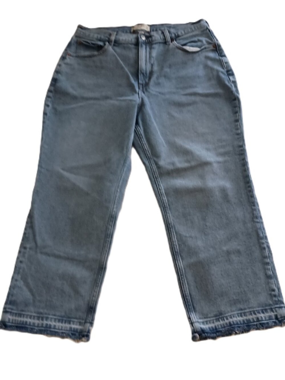 Abercrombie & Fitch Ankle Straight Jeans Ultra High Rise Light Wash Sz 14L (32W) - Picture 4 of 16